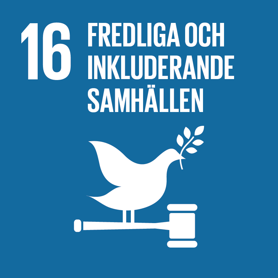 Globala målen nr 16 fredliga och inkluderande samhällen